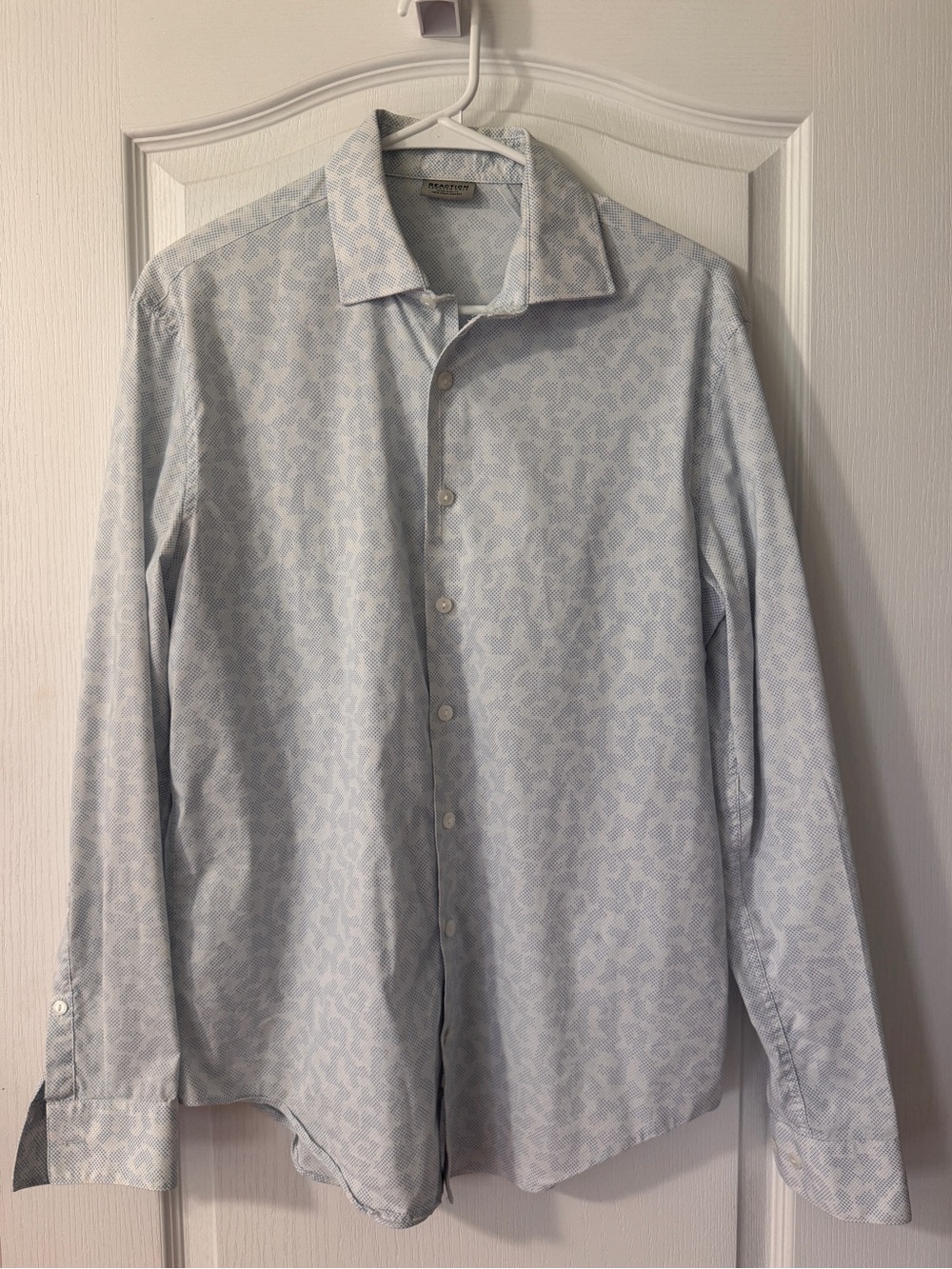 Kenneth Cole Light Blue Patterned Dress Shirt - Men's